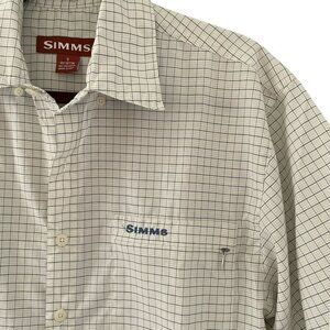 SIMMS 3XDRY Short Sleeve Checkered Shirt Outdoor Fly Fishing Hiking Men's Size S
